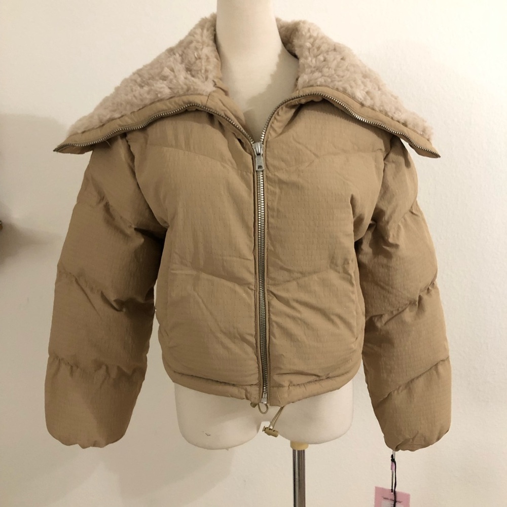 NWT Avec Lec Filles Faux Shearling Detail Puffer Jacket - Picture 2 of 12